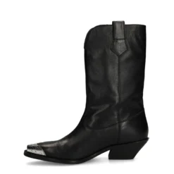 Zwarte leren cowboylaarzen