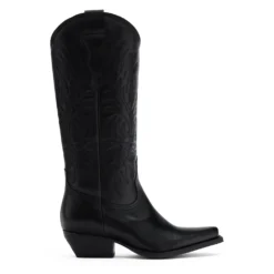 Zwarte leren cowboylaarzen