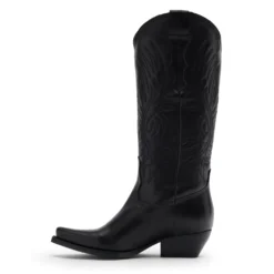 Zwarte leren cowboylaarzen