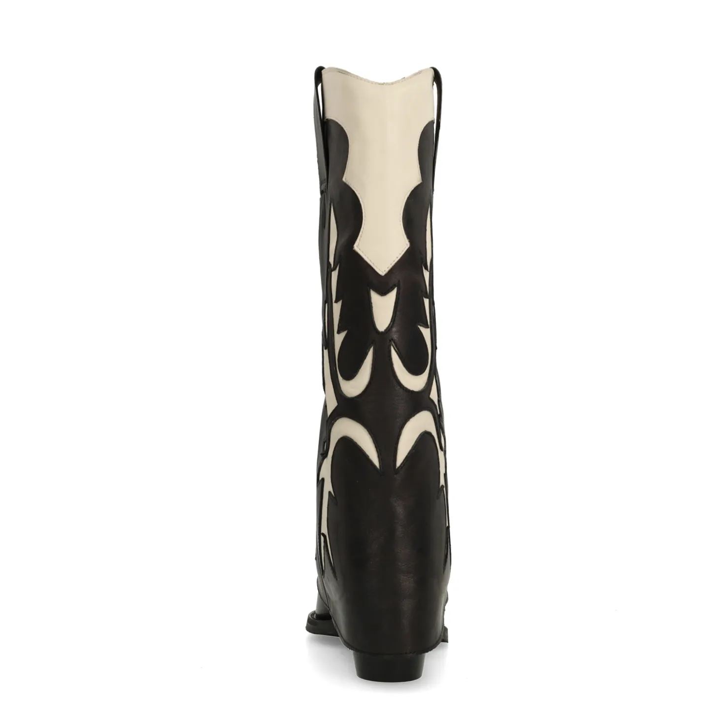 Zwarte leren cowboylaarzen met flap