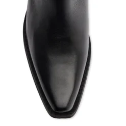 Zwarte leren cowboylaarzen met stiksels