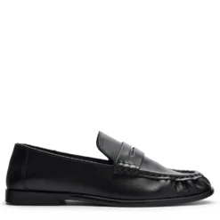 Zwarte leren loafers