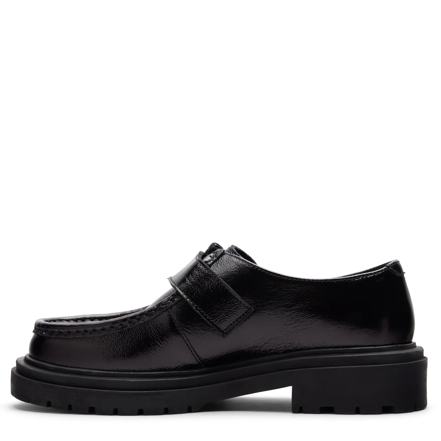Zwarte leren loafers met buckle