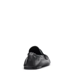 Zwarte leren loafers met rimpel design