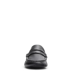 Zwarte leren loafers met rimpel design