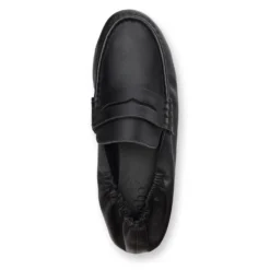 Zwarte leren loafers met rimpel design