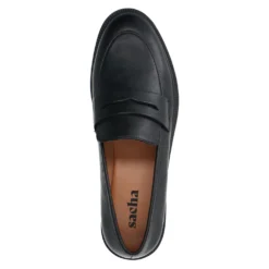 Zwarte leren penny loafers