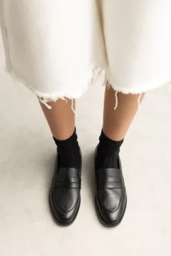 Zwarte leren penny loafers