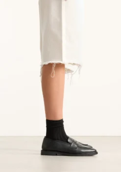 Zwarte leren penny loafers