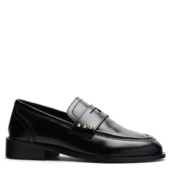 Zwarte leren penny loafers