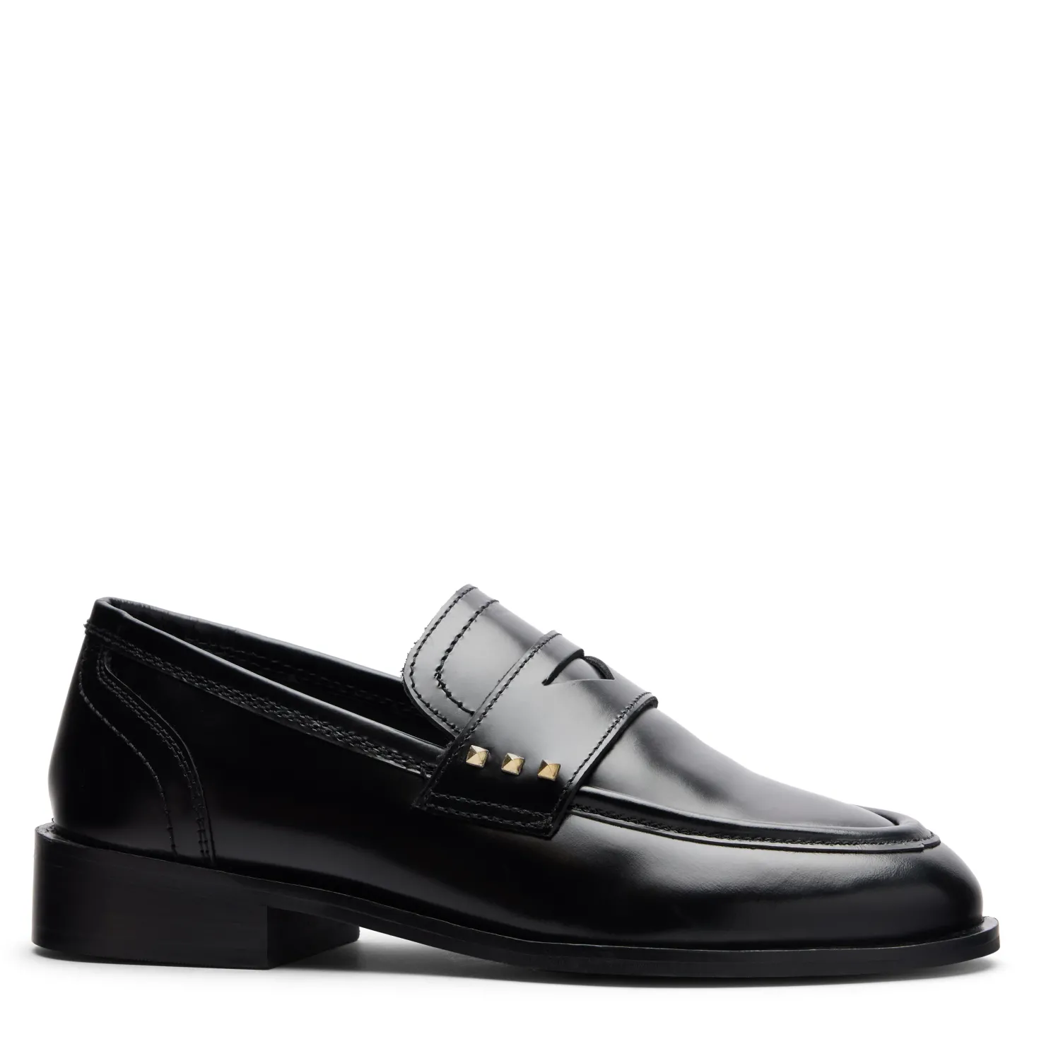 Zwarte leren penny loafers