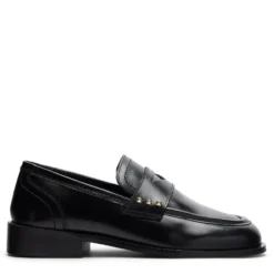 Zwarte leren penny loafers