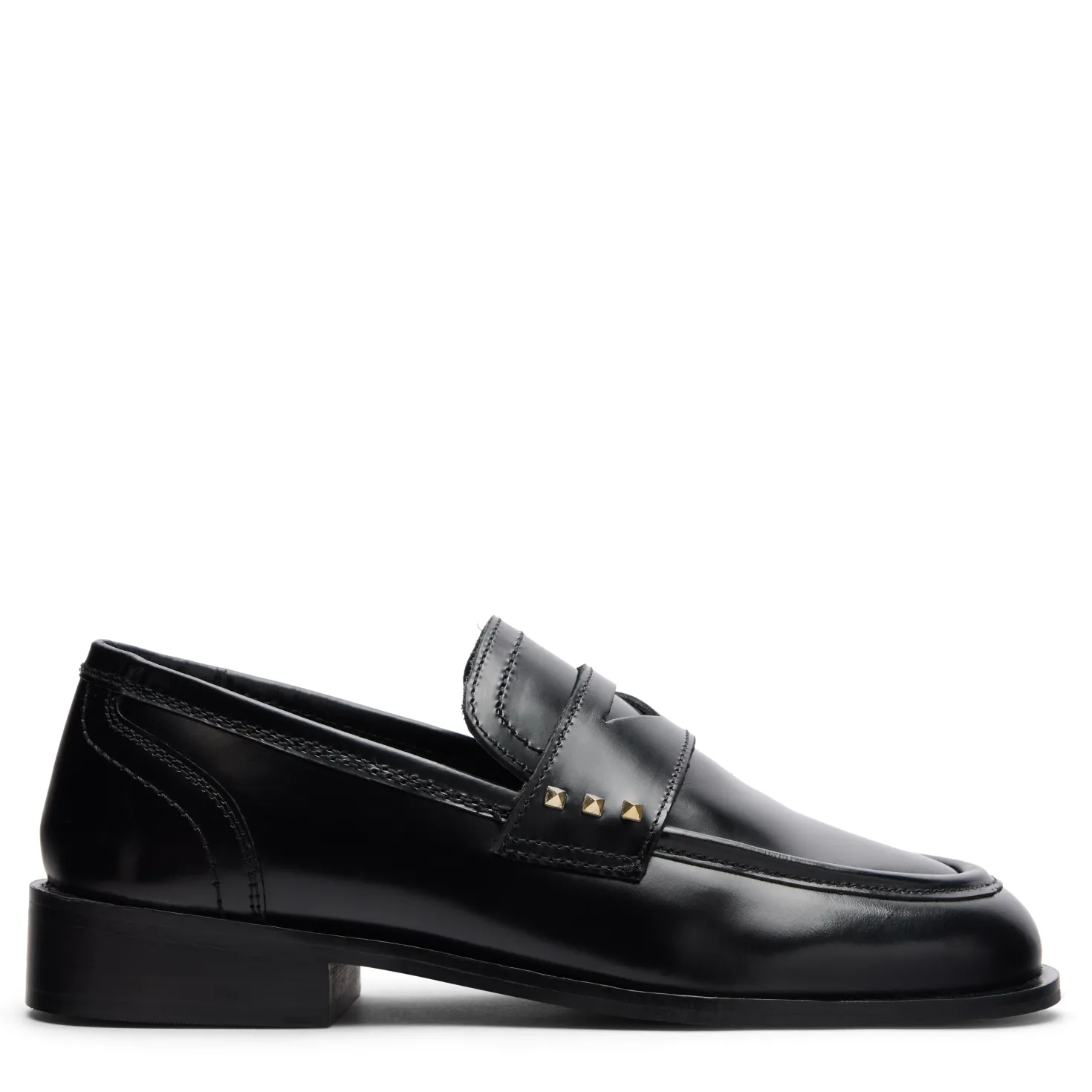 Zwarte leren penny loafers