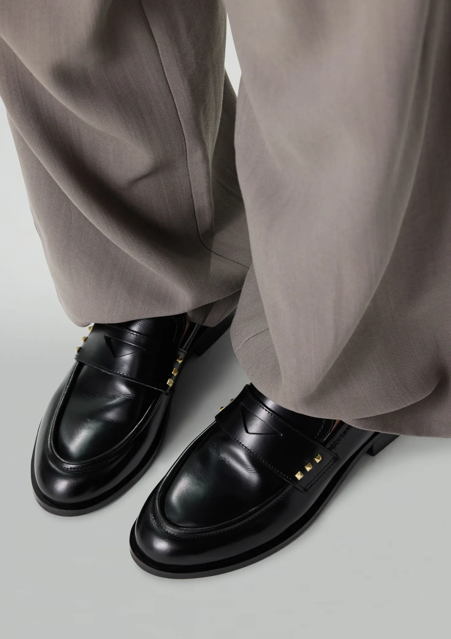 Zwarte leren penny loafers