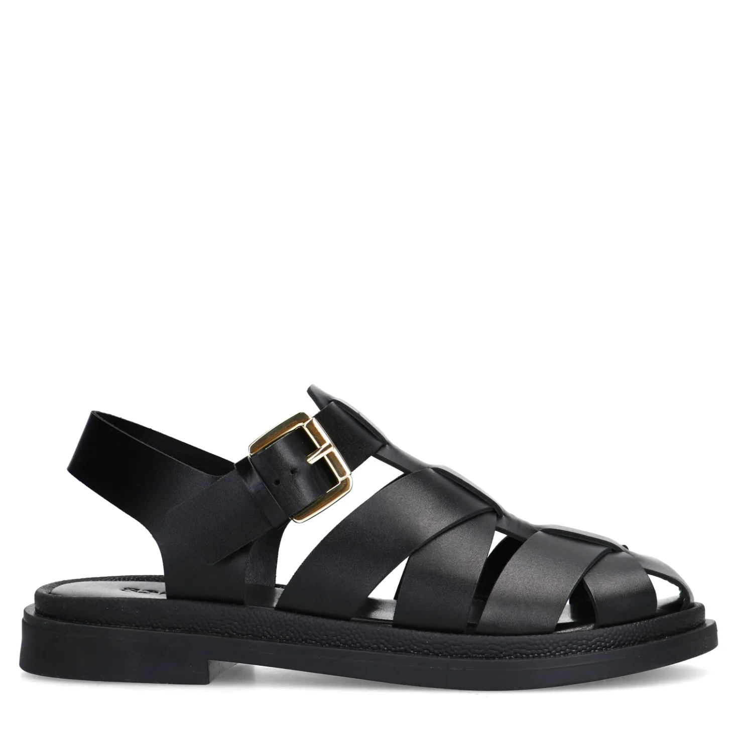 Zwarte leren sandalen