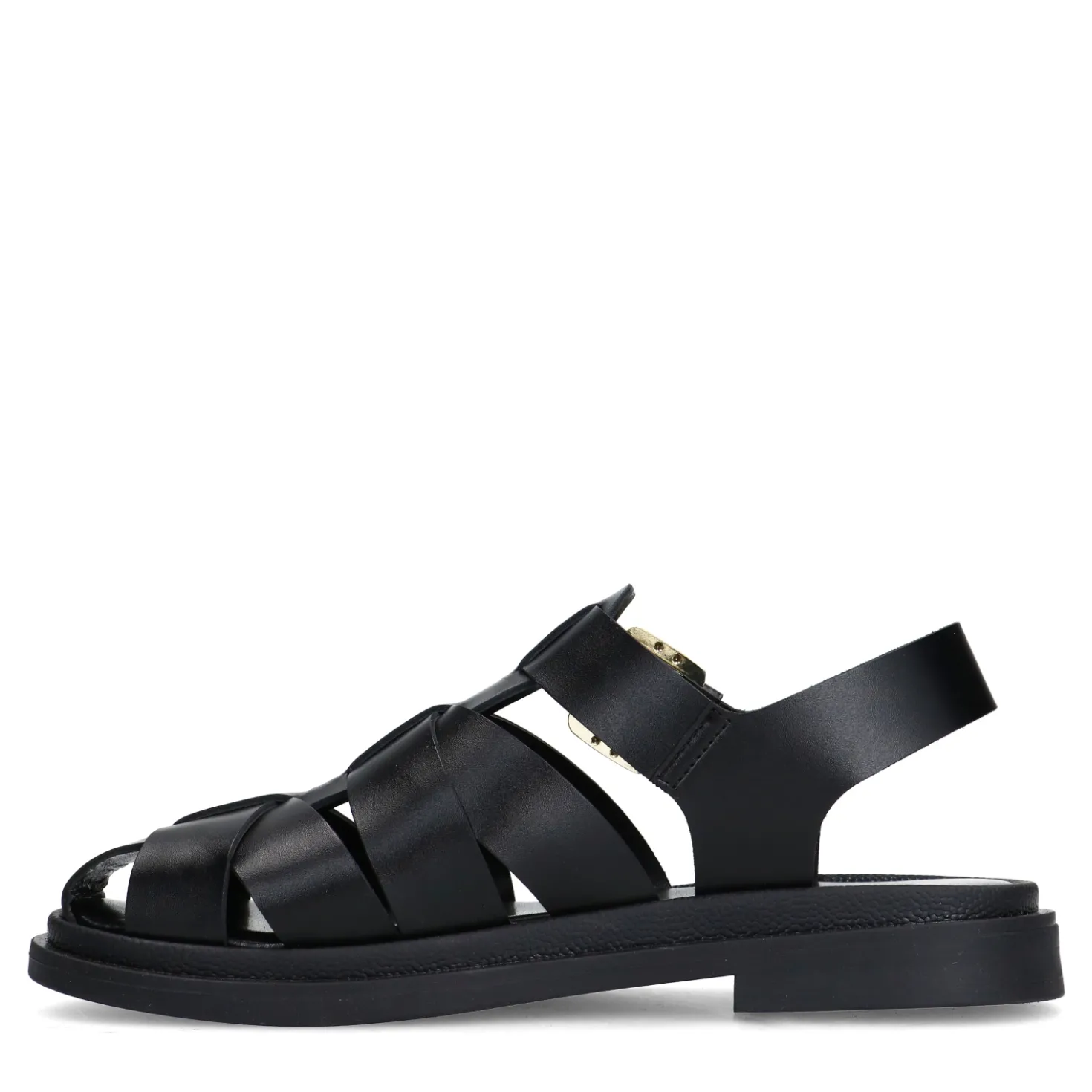 Zwarte leren sandalen