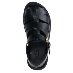 Zwarte leren sandalen