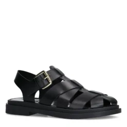 Zwarte leren sandalen
