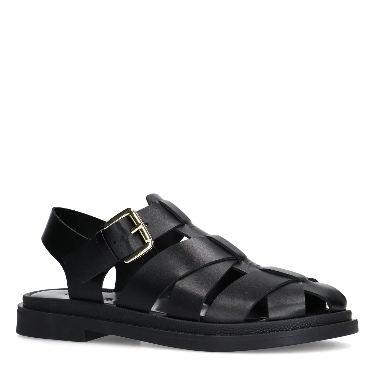 Zwarte leren sandalen