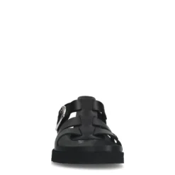 Zwarte leren sandalen