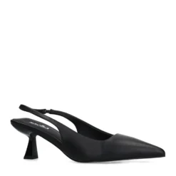 Zwarte leren slingback pumps