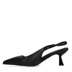 Zwarte leren slingback pumps