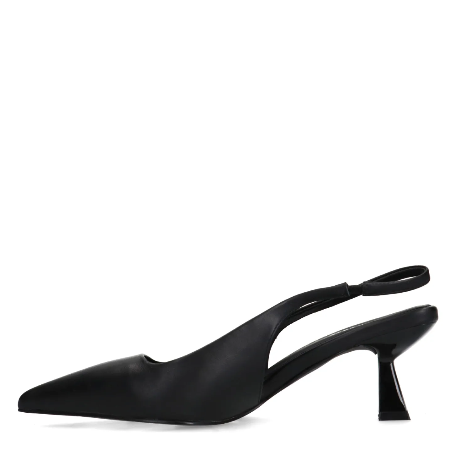 Zwarte leren slingback pumps