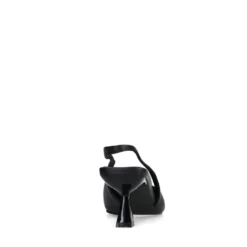 Zwarte leren slingback pumps