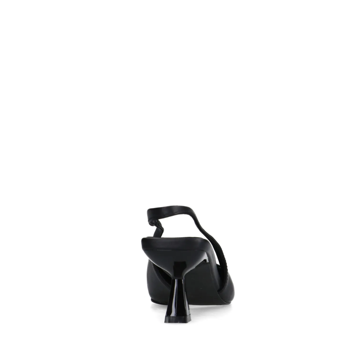 Zwarte leren slingback pumps