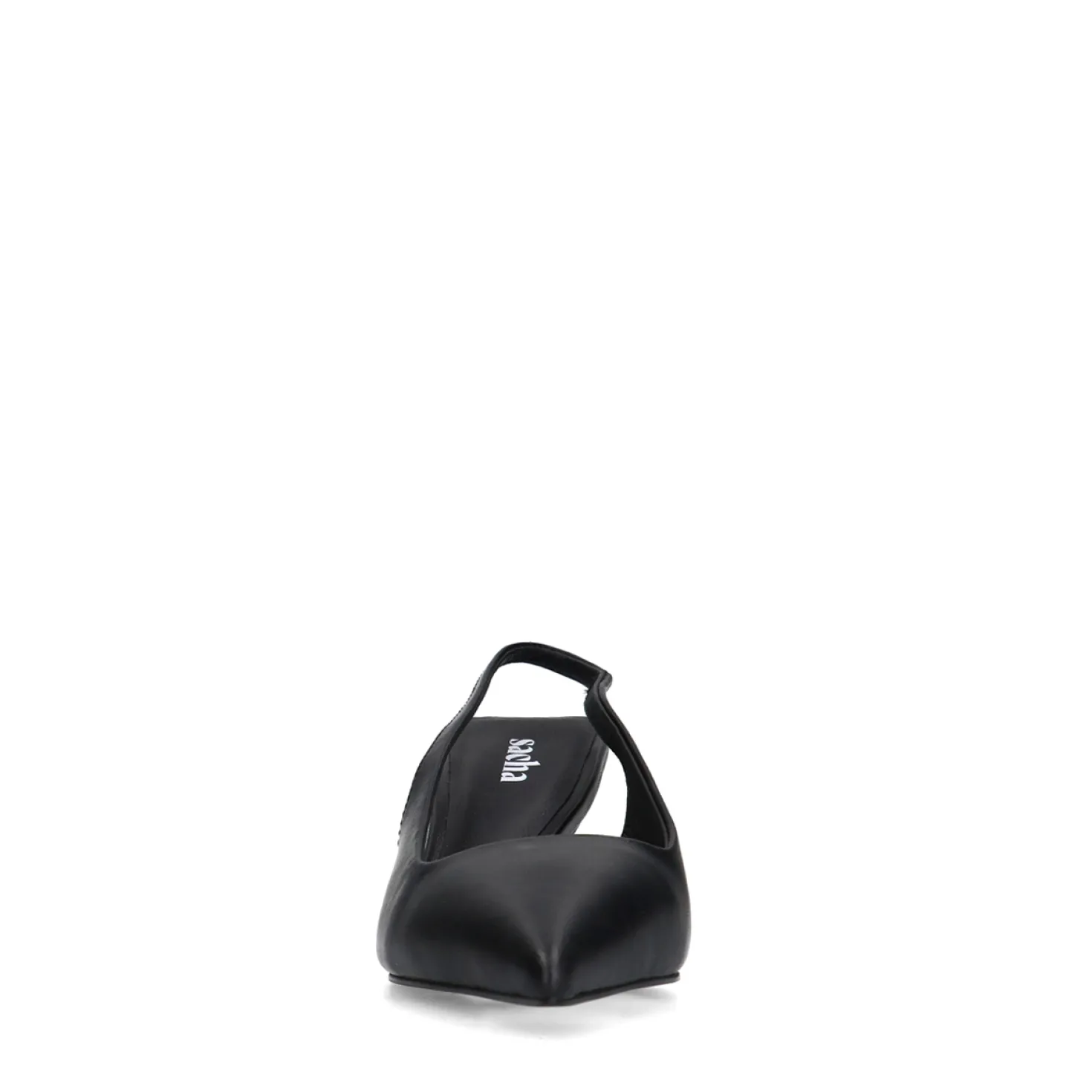 Zwarte leren slingback pumps