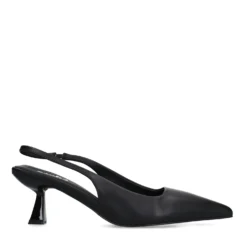 Zwarte leren slingback pumps
