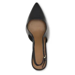 Zwarte leren slingback pumps