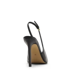 Zwarte leren slingback pumps