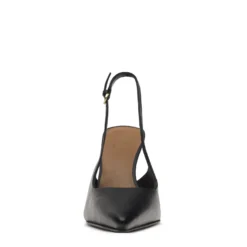 Zwarte leren slingback pumps