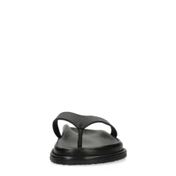 Zwarte leren slippers