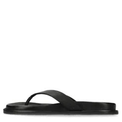 Zwarte leren slippers