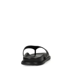 Zwarte leren slippers