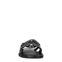 Zwarte leren slippers