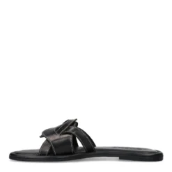 Zwarte leren slippers