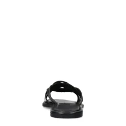 Zwarte leren slippers