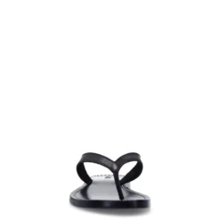Zwarte leren teenslippers