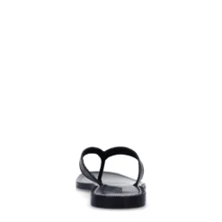 Zwarte leren teenslippers