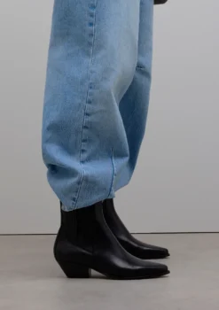 Zwarte leren western laarsjes
