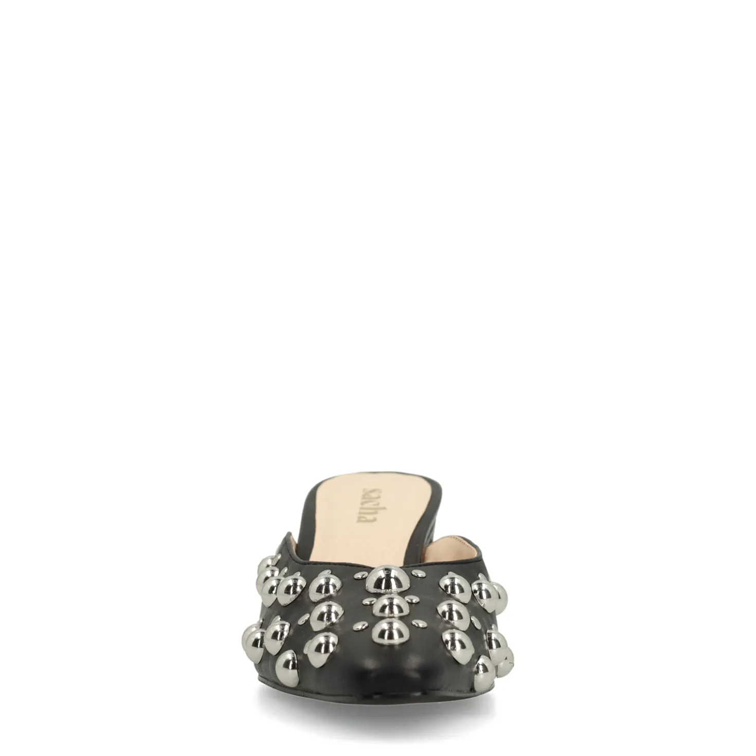 Zwarte muiltjes met zilverkleurige studs