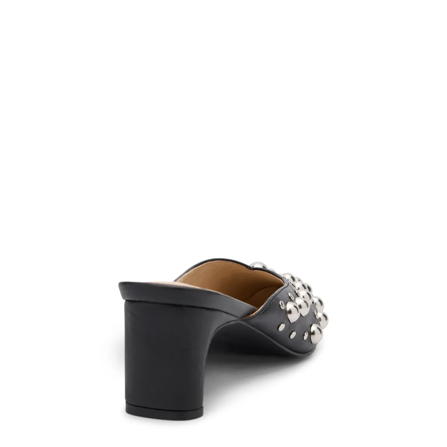 Zwarte muiltjes met zilverkleurige studs