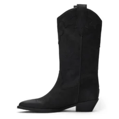 Zwarte nubuck cowboylaarzen