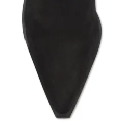 Zwarte nubuck enkellaarsjes met hak