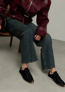 Zwarte pony hair sneakers