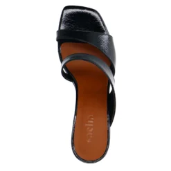 Zwarte sandalen met blokhak