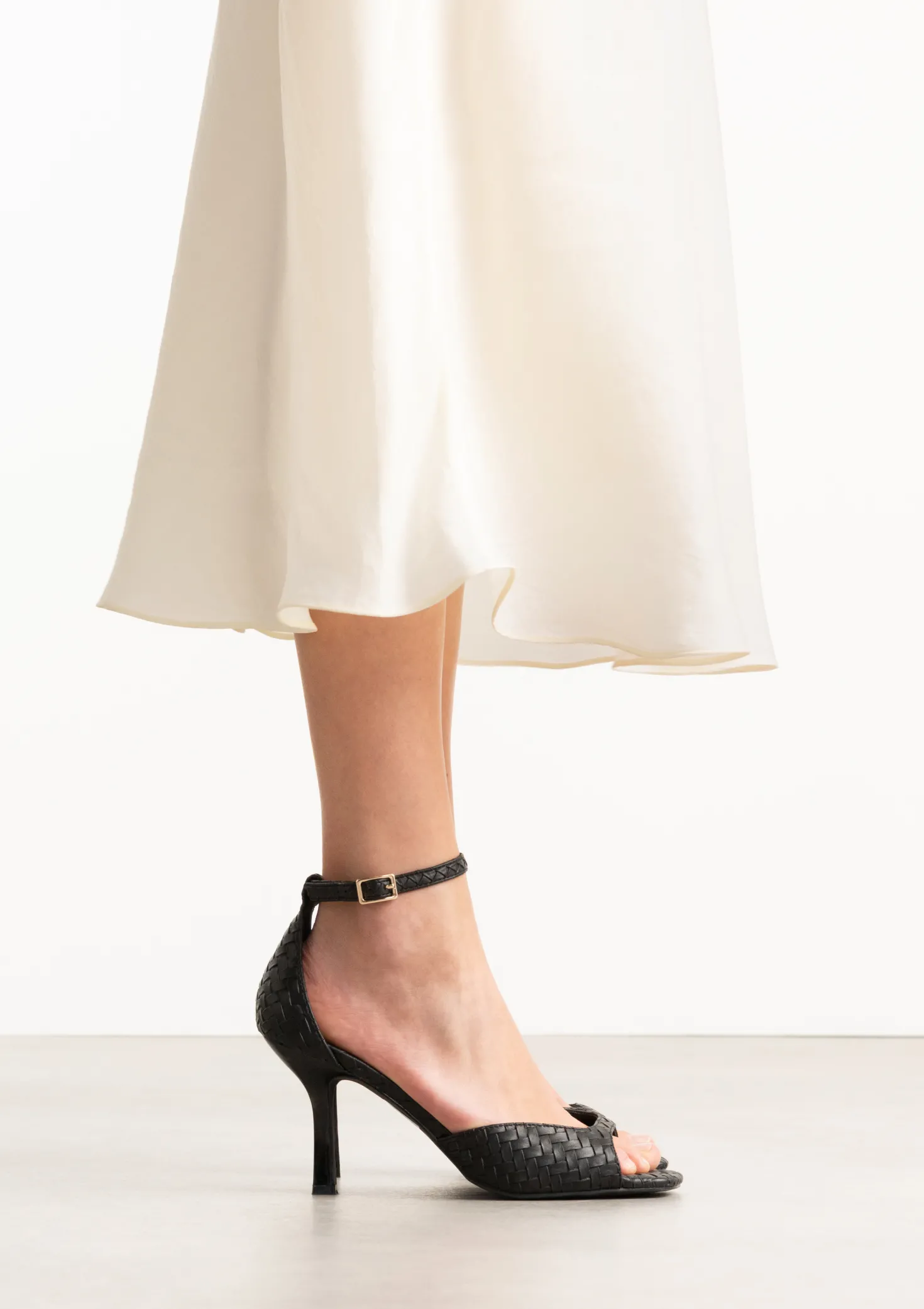 Zwarte sandalen met hak